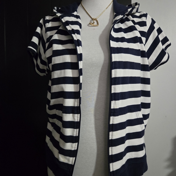 Bill Blass Kids Striped Hoodie Vest - Picture 7 of 9